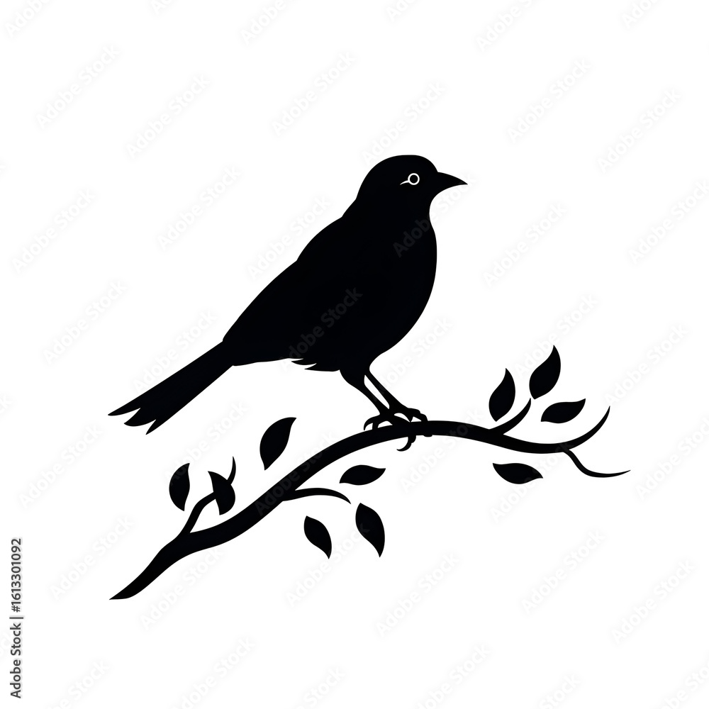 Fototapeta premium a bird on a branch silhouette