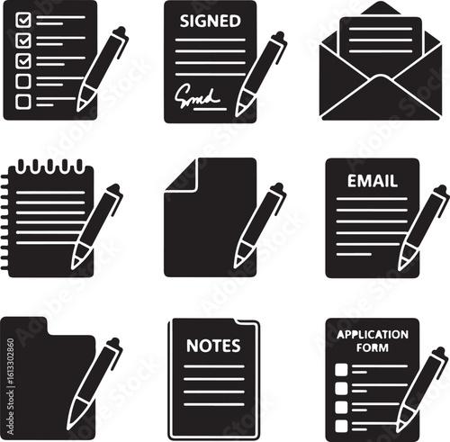 Document signing and mailing icons checklist