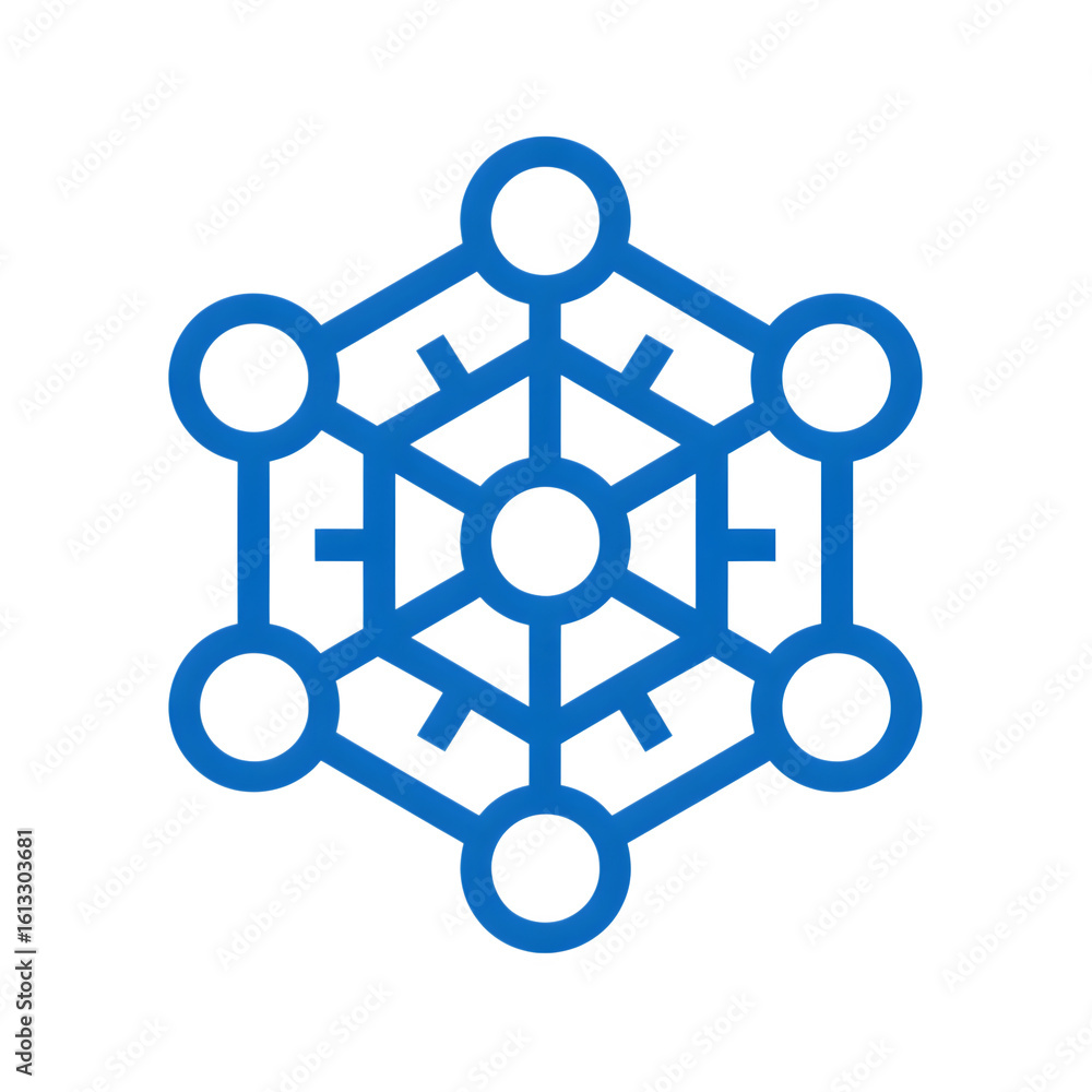 Abstract network connection, isolated on transparent background