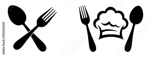 Vintage restaurant logo. fork and spoon logo. Food Menu Logo vector illustration.