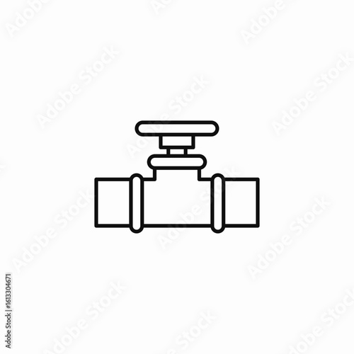 straight pipe valve icon sign vector
