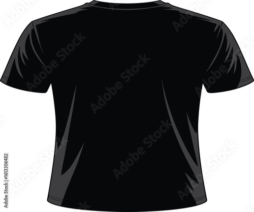 Sleek black t-shirt mockup for apparel designers, perfect for showcasing custom prints or branding, essential for clothing catalogs