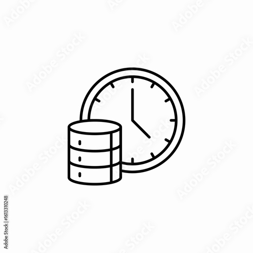 database time clock icon sign vector