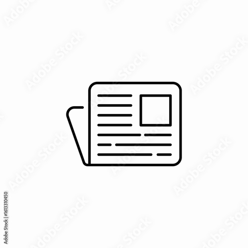 folded newspaper article icon sign vector