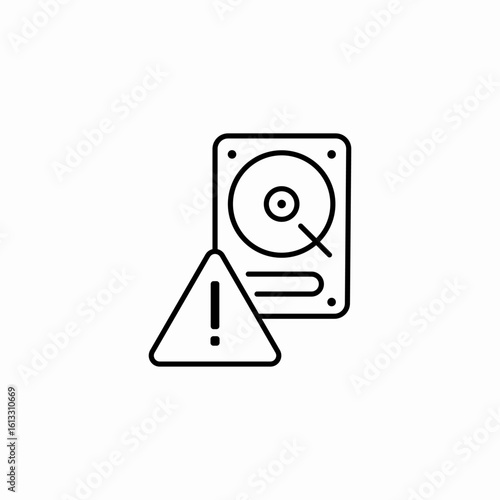 hard drive error icon sign vector