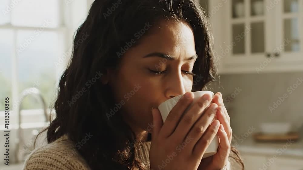 4k video of a woman drinking coffee generated with ai 4k video of a woman drinking coffee generated with ai