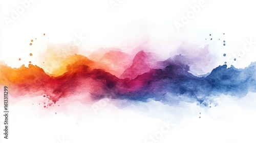 Vibrant abstract watercolor wave in gradient of colors for creative design and art projects. World Photography Day