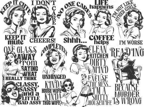 50s Retro Housewife Bundle - Funny Sassy Retro Housewife Design