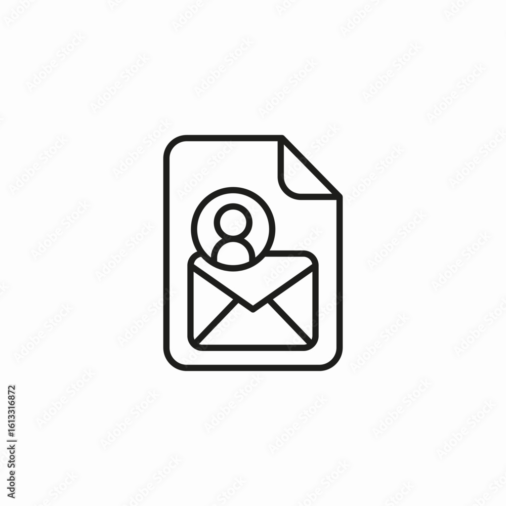 document user mail icon sign vector document user mail icon sign vector