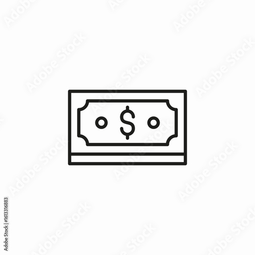 dollar bill currency icon sign vector