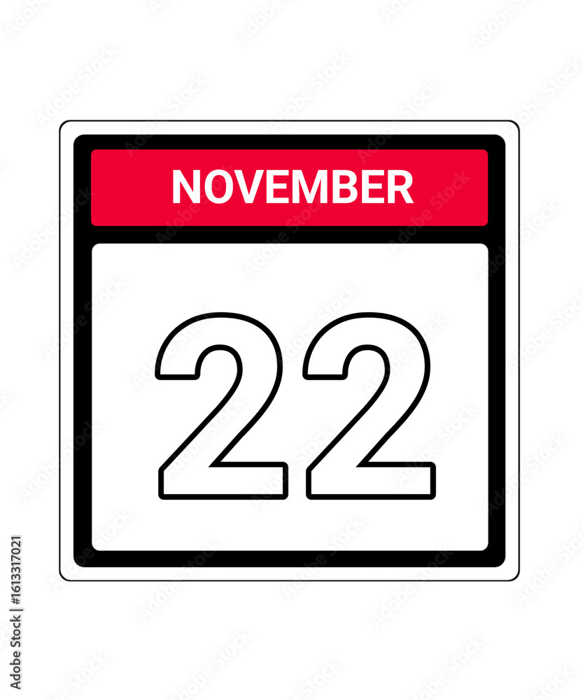 calendar icon November month date 22 calendar icon November month date 22