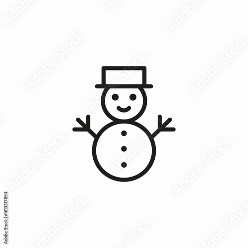 snow man winter icon sign vector