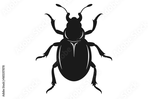 Black silhouette of a detailed beetle insect
