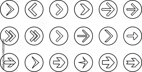 Collection of circular arrow icons direction navigation