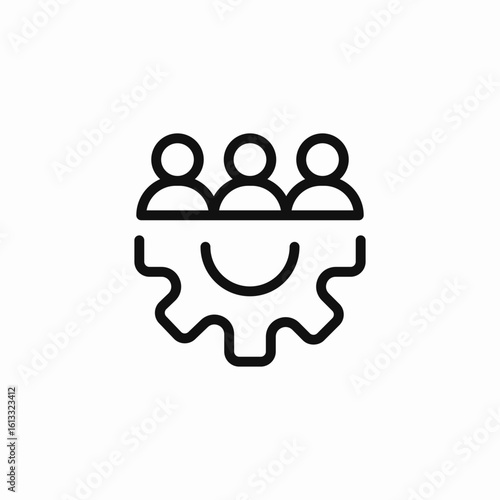 team gear management icon sign vector