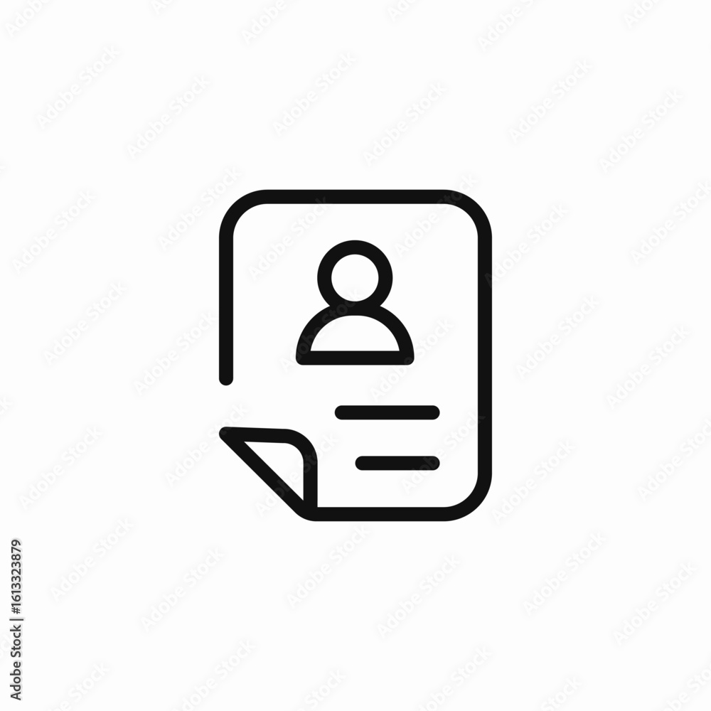 user profile document icon sign vector user profile document icon sign vector