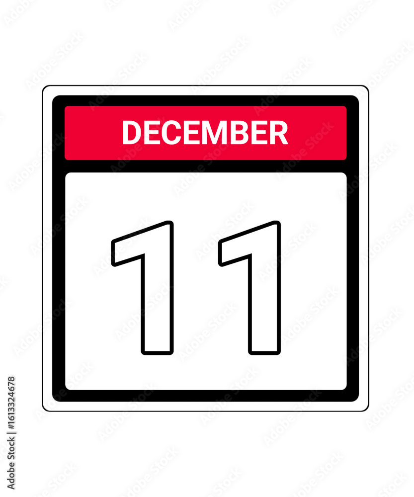 Fototapeta premium calendar icon December month date 11