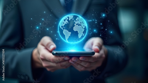Wallpaper Mural Digital World Connection via Smartphone Display Torontodigital.ca
