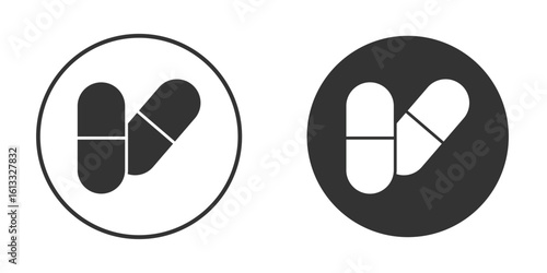 Pills icon vector graphics in trendy flat design.