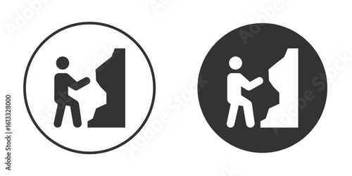People Climbing icon vector graphics in trendy flat design.