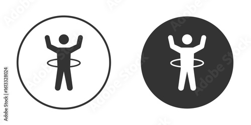People Hula hop icon vector graphics in trendy flat design.