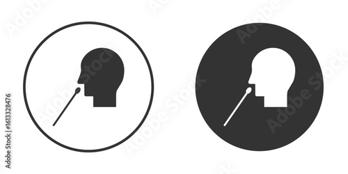 Nasal swab icon vector graphics in trendy flat design.