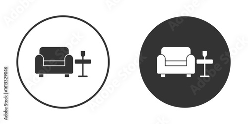 Lounge icon vector graphics in trendy flat design.
