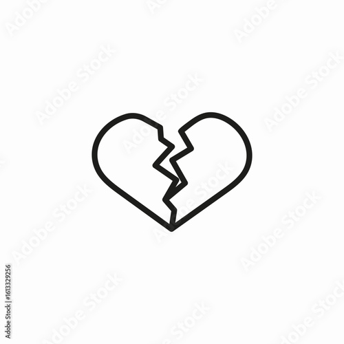 broken heart icon icon sign vector