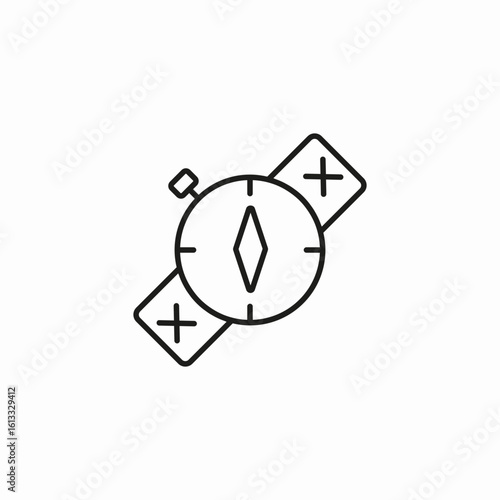 compass on strap icon sign vector