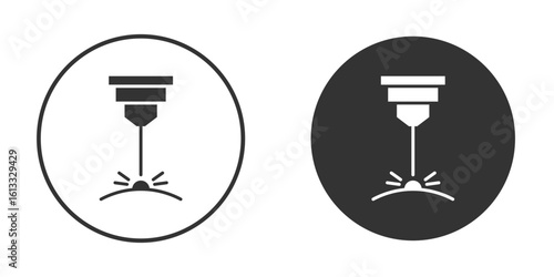 Laser machine icon vector graphics in trendy flat design.