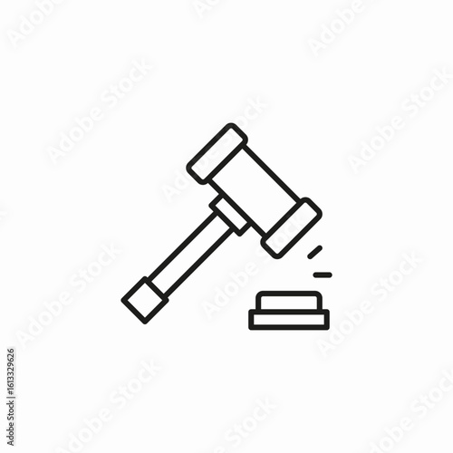 gavel court justice icon sign vector