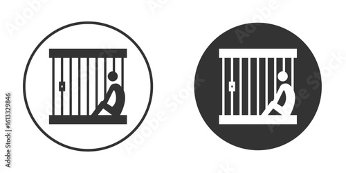 Jail icon vector graphics in trendy flat design.