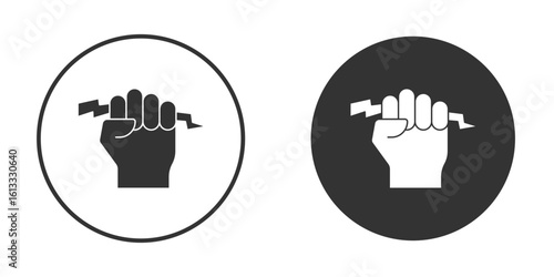 Hand with Power icon vector graphics in trendy flat design.