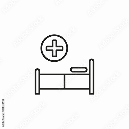 hospital bed medical icon sign vector