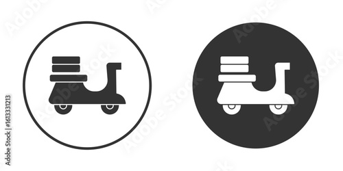 Food delivery icon vector graphics in trendy flat design.