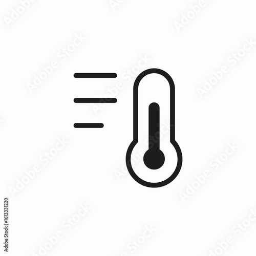 windy hot thermometer icon sign vector