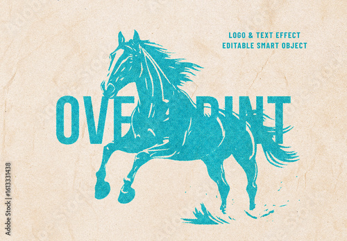 Paper Texture Overprint Logo & Text Effect