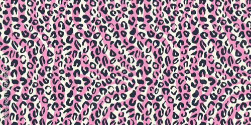 Hand Drawn animal skin and fur print seamless pattern with nature whimsical shapes, spots, dots and lines with textures. Vibrant jungle boho print. Modern exotic collage geometric vector illustration