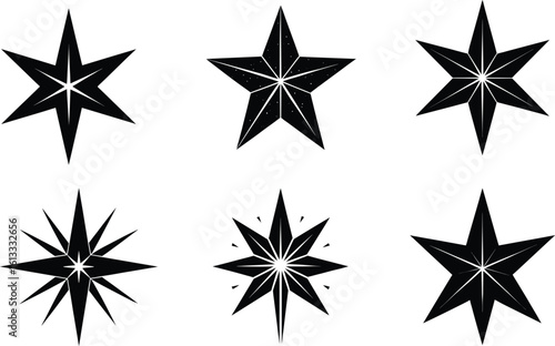Christmas star vector black silhouette here white color is the transparent, background color