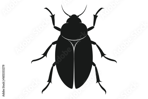 Black silhouette of a beetle insect