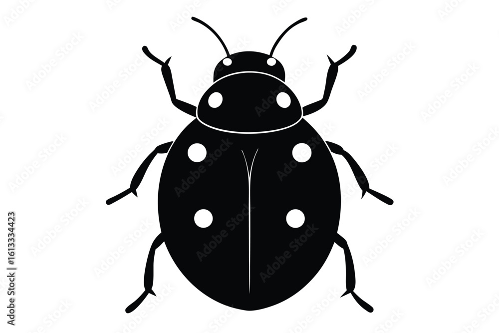 Charming ladybug silhouette illustration perfect for nature themed banners and advertisements Charming ladybug silhouette illustration perfect for nature themed banners and advertisements