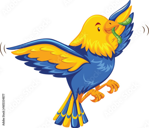 blue and yellow bird