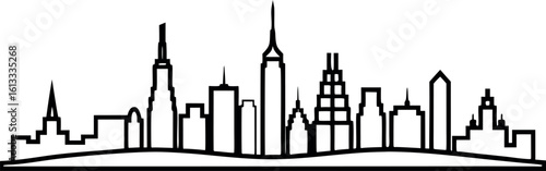 New York Skyline Vector Iconic Cityscape