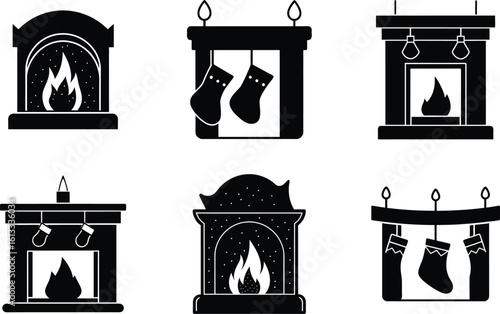 fireplace vector illustration black silhouette here white color is the transparent, background color