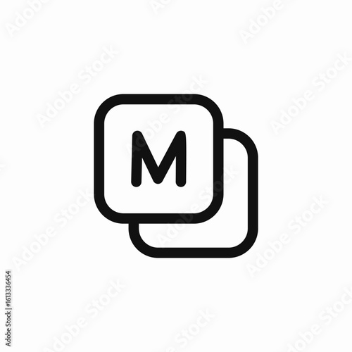 multiple m squares icon sign vector