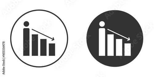 Attrition icon vector graphics in trendy flat design.