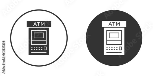ATM machine icon vector graphics in trendy flat design.
