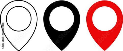 location icon. Marker pointer symbol. Pin icon to mark location.  Modern map markers. Colorful map pointer. GPS location symbol collection
