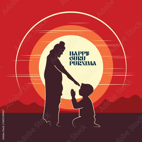 Colorful vector celebrating Guru Purnima festival light.eps