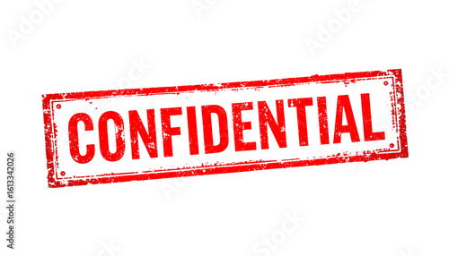 Red Confidential stamp on white background, banner design